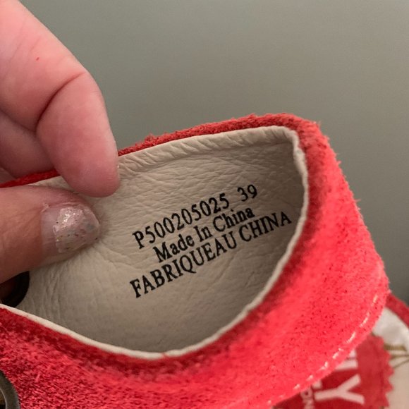 Fly London Red Suede Tie Up Mary Jane Platform Wedge Size 39 - Picture 3 of 8